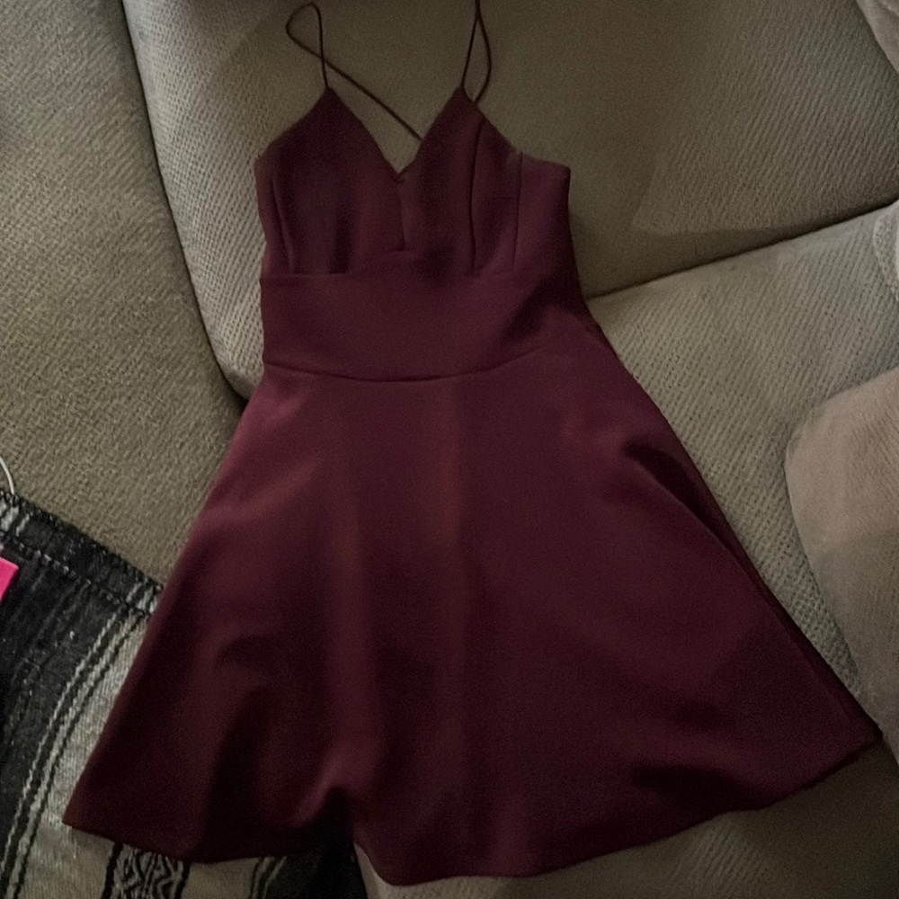 Beautiful burgundy spaghetti strap dress…perfect for homecoming, sweet 16, prom